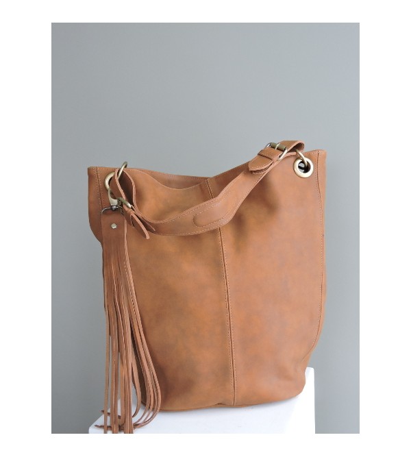 camel leather shoulder bag