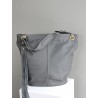 Large verdigris colored leather bucket bag | Madame Framboise