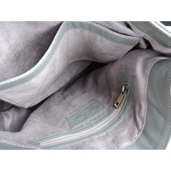Large verdigris colored leather bucket handbag | Madame Framboise