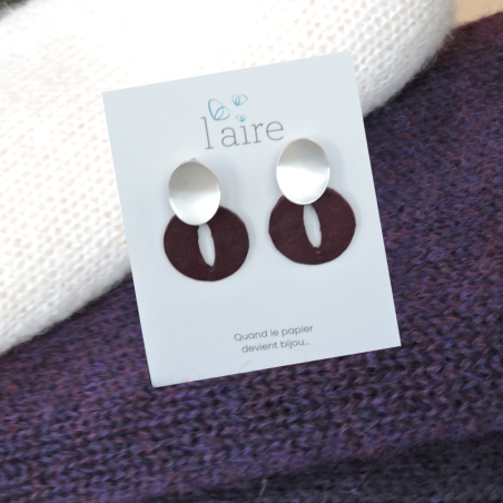 Paper earrings - Plum - 08