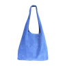 Suede tote hand bag - Blue