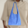 Sac à main fourre-tout en daim - Bleu