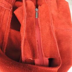 Suede tote hand bag - Red