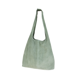 Suede tote hand bag - Khaki