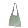 Suede tote hand bag - Khaki