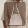 Suede tote hand bag - Beige