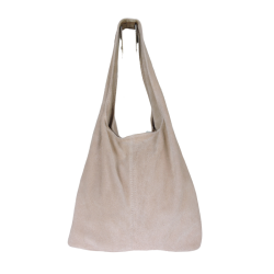 Suede tote hand bag - Beige