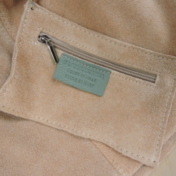 Suede tote hand bag - Beige