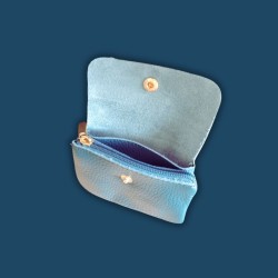 Leather wallet - Petroleum blue