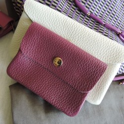 Leather wallet - Prune