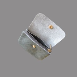 Leather wallet - Grey