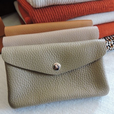 Leather wallet - Taupe