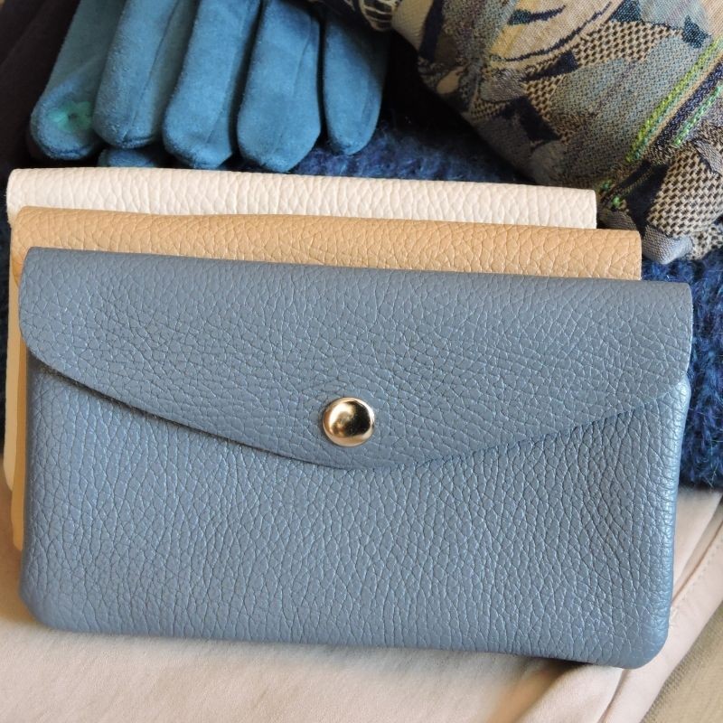 Leather wallet - Blue